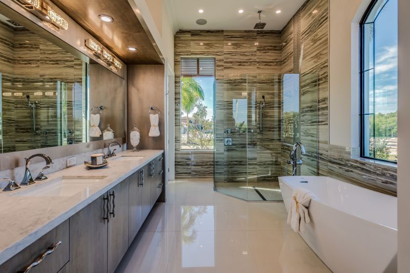 Elegant Vanity and Shower Area